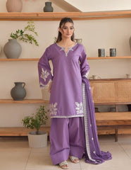 Lavender Grace Embroidered 3 Piece Suit